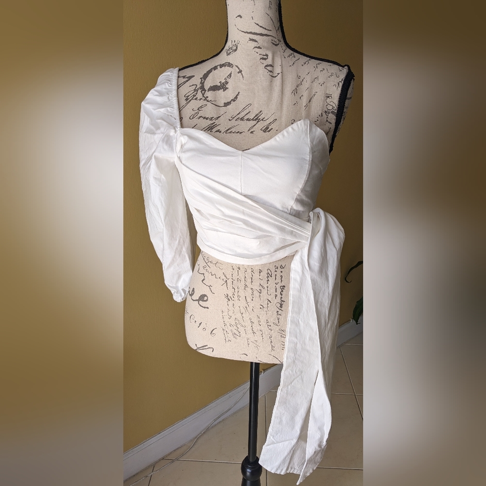 Elegant White Wrap Crop Top